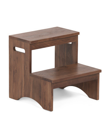 14X14X15 Wood Step Stool, Linen | TJ Maxx
