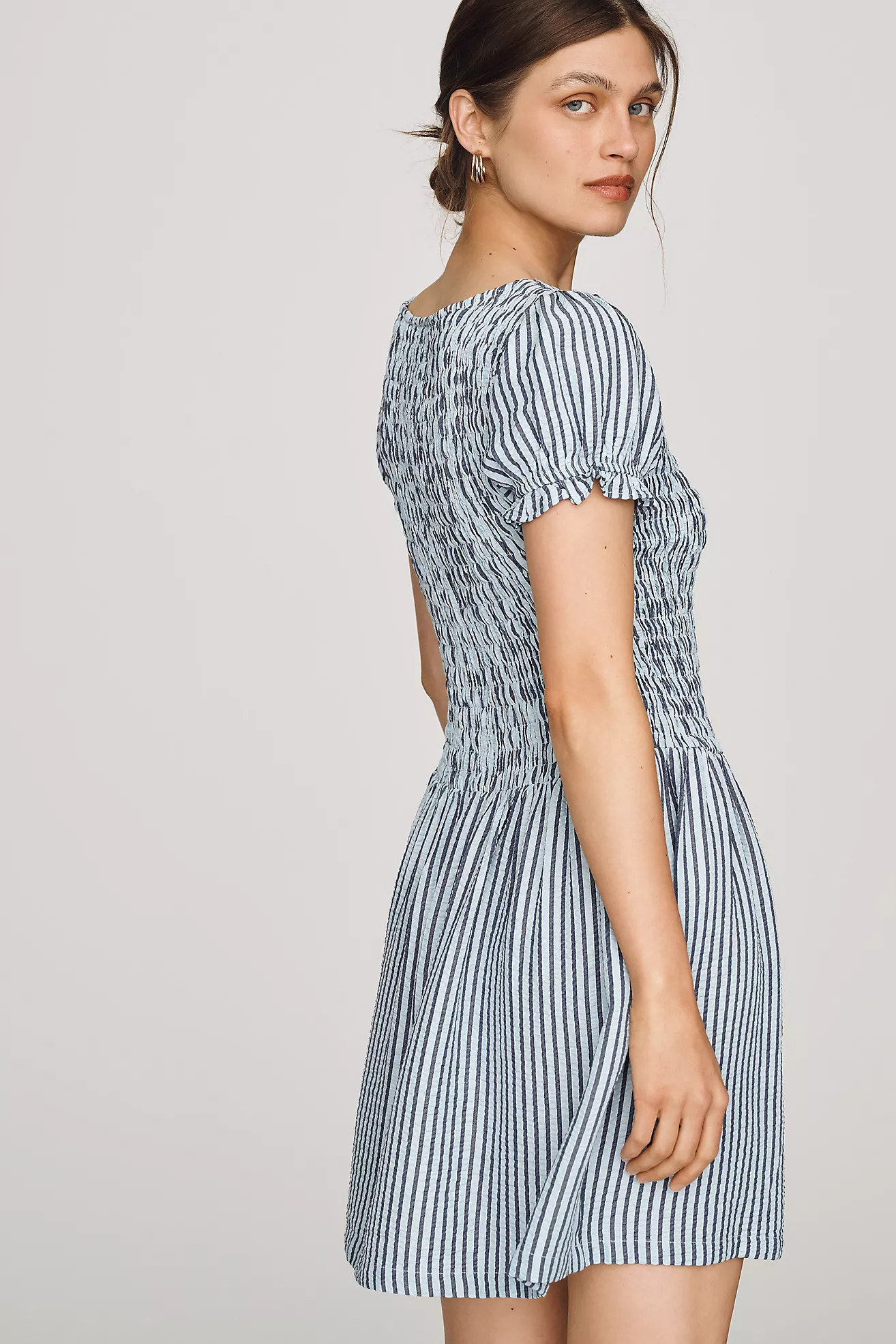 Maeve Margie Smocked Stripe Mini Dress | Anthropologie (US)