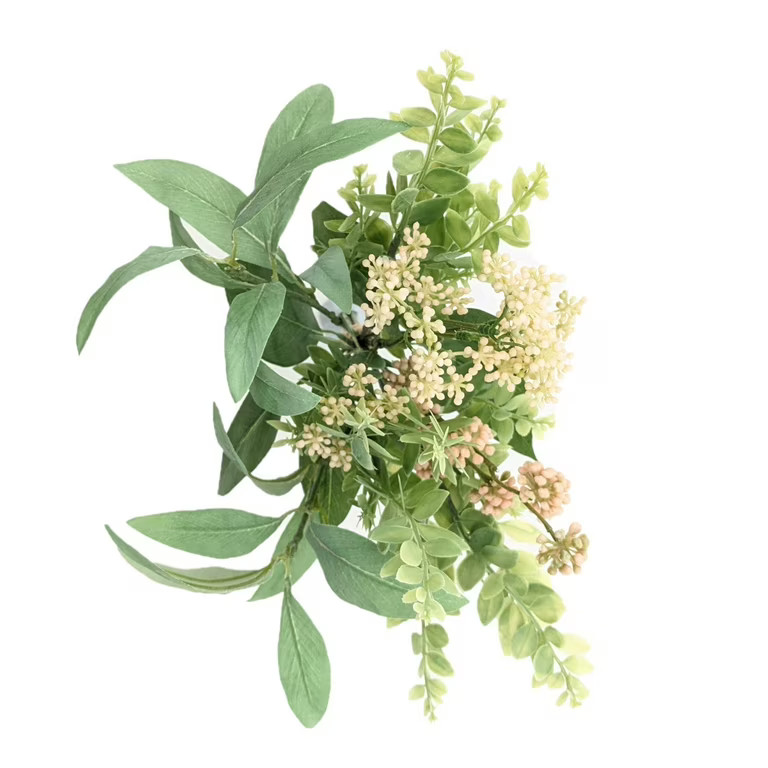 Mainstays 15 in Artificial Green Eucalyptus, Fern and Leaves Mixed Bouquet, Indoor Decoration | Walmart (US)