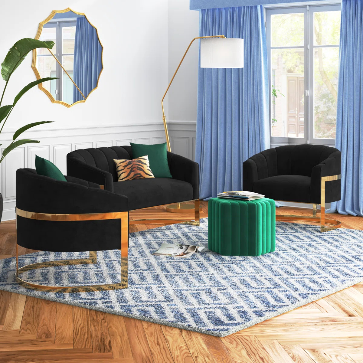 Tellico 3 - Piece Velvet Living Room Set | Wayfair North America