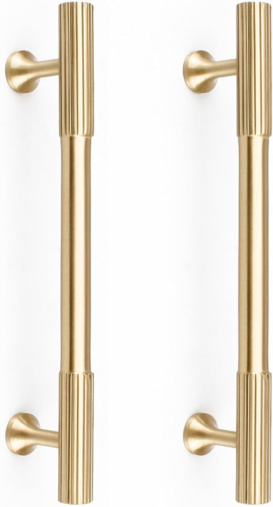 RZDEAL 2pcs Solid Brass Gold Cabinet Pulls, 5-Inch Hole Centers for Kitchen Cupboard Handles Mode... | Amazon (US)