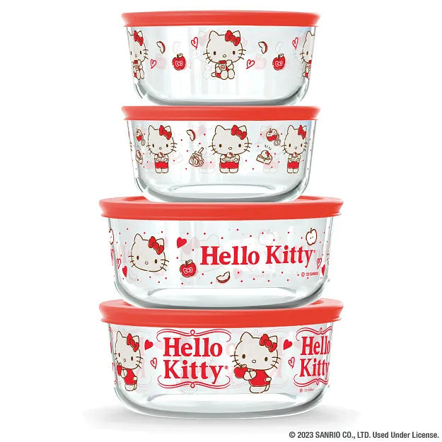Pyrex® 8-piece Glass Storage Set: Hello Kitty® My Favorite Flavor | Corelle