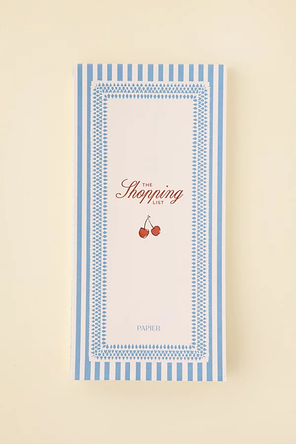 Papier The Cherry Shopping List Notepad in Blue at Urban Outfitters | Urban Outfitters (US and RoW)
