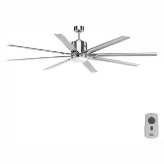 Progress Lighting Vast 72 in. Indoor/Outdoor Integrated LED Nickel Mid-Century Modern Ceiling Fan... | The Home Depot