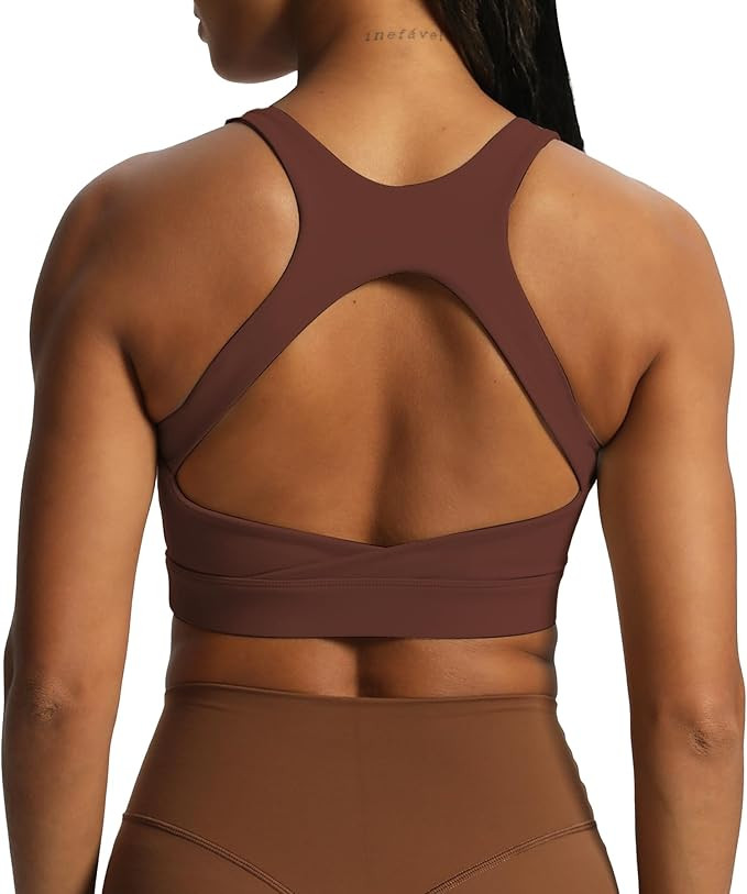 Aoxjox Women's Workout Sports Bras High Impact Fitness Backless Padded Training Gym Khloe Bra Yog... | Amazon (US)