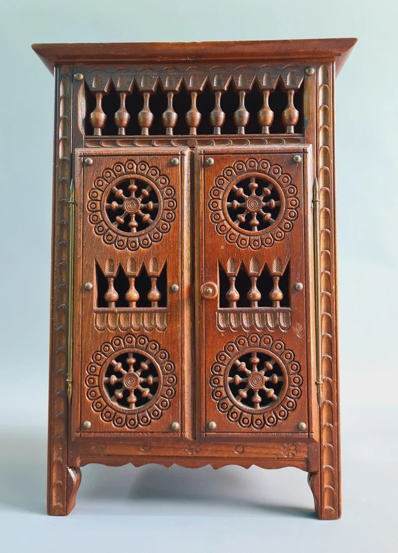 Old Breton wooden miniature cabinet ++ | Etsy (US)