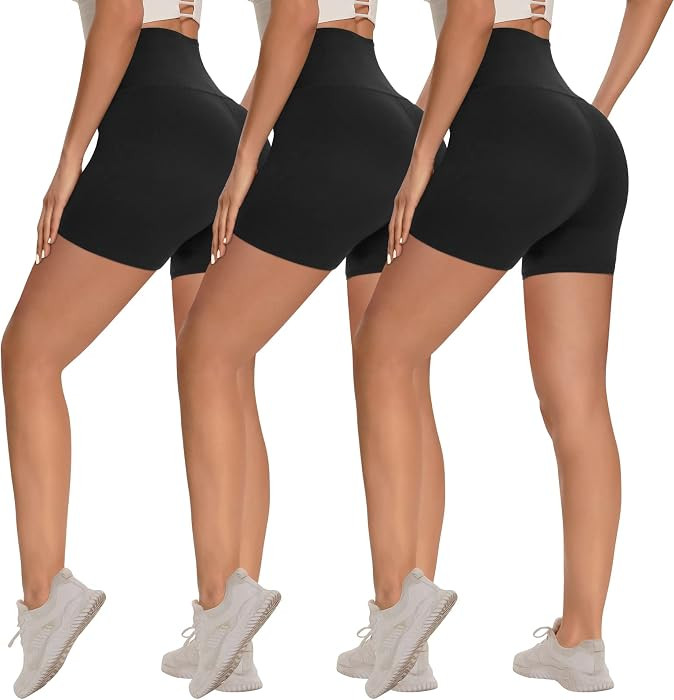 Syrinx 3 Pack Biker Shorts for Women \u2013 8"/5" High Waisted Tummy Control Workout Yoga Running... | Amazon (US)