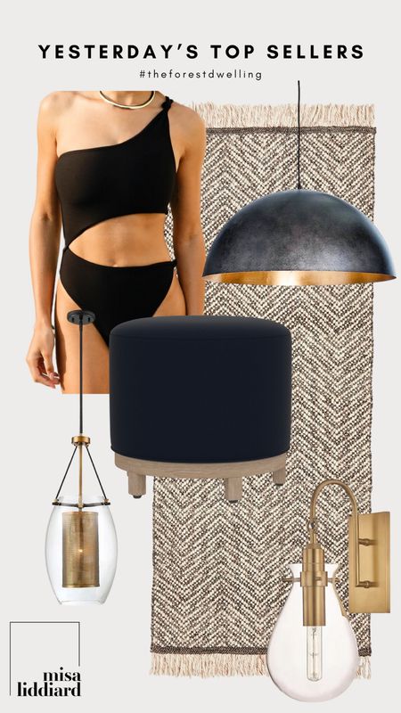 Linking yesterday’s top sellers. So many gorgeous light fixtures. The Sigmund Pendant is what we have over our kitchen island in the largest size. The Dunbar Pendant is in our hallway and it’s one of my favorite features. The Ivy LED wall sconce is in our powder room and I love the gold hardware against our black wall. This cut out swimsuit is one of my favorites from Skatie, I have it in several colors! 

#LTKhome #LTKstyletip