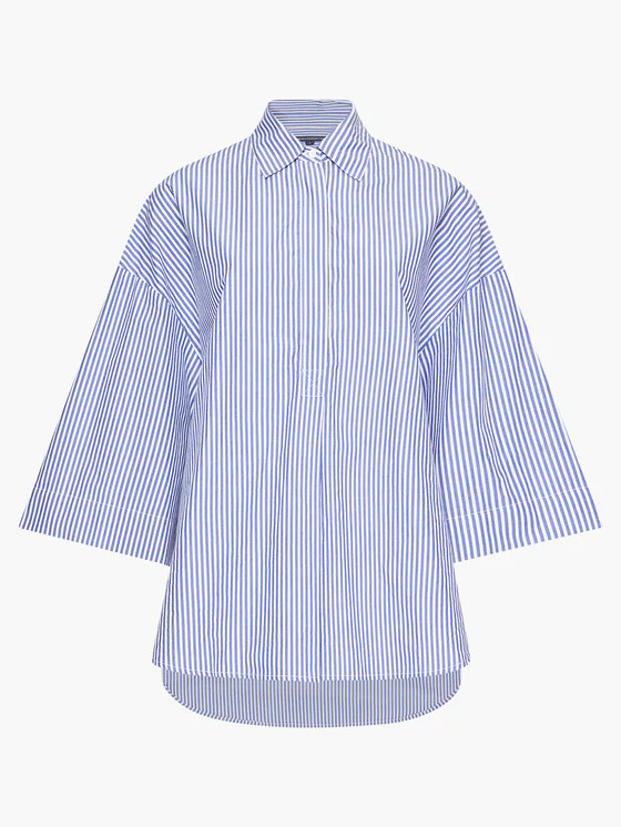 Rhodes Poplin Stripe Popover Shirt | French Connection (UK)