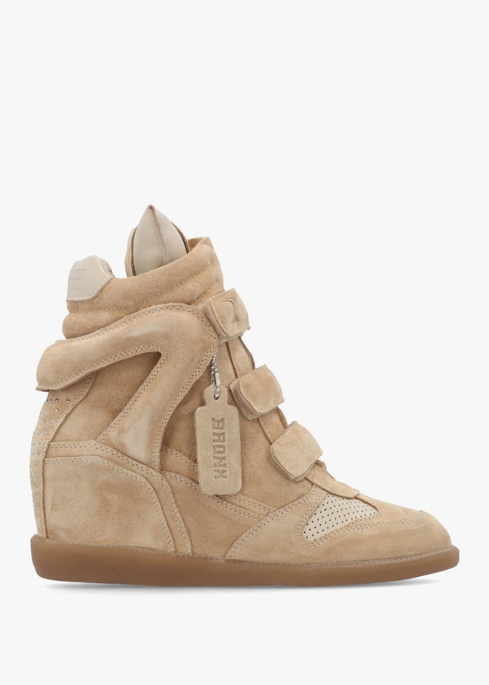 JAE-YY Sand Suede High Top Wedge Trainers | Daniel Footwear (UK)