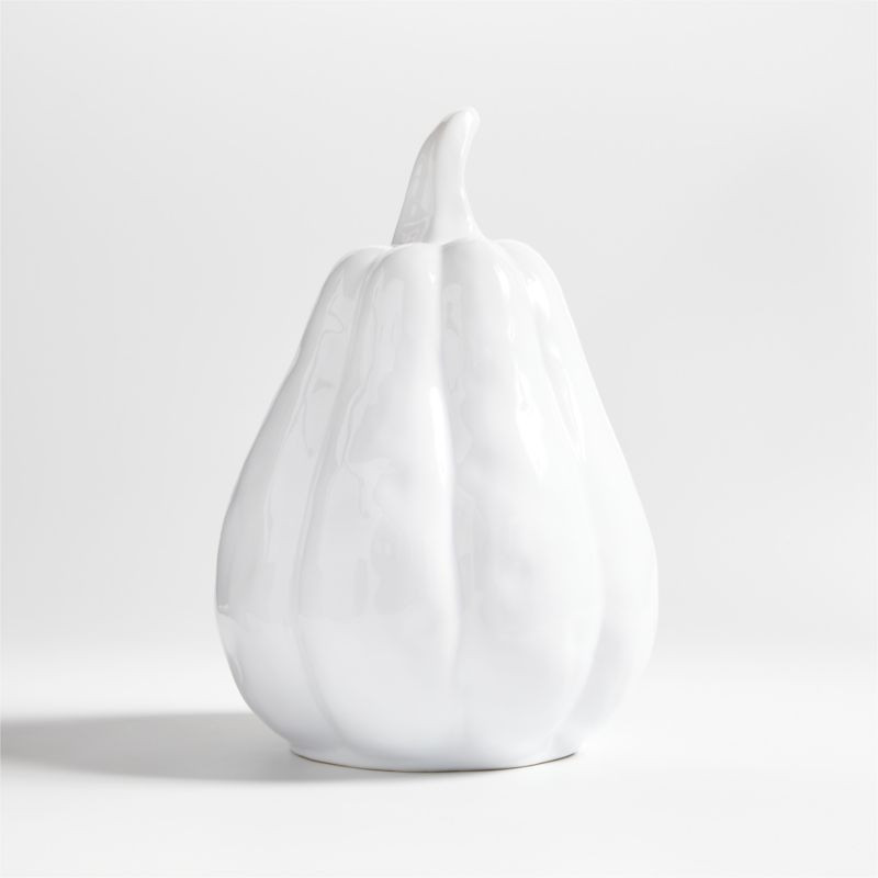 Large White Ceramic Gourd + Reviews | Crate & Barrel | Crate & Barrel