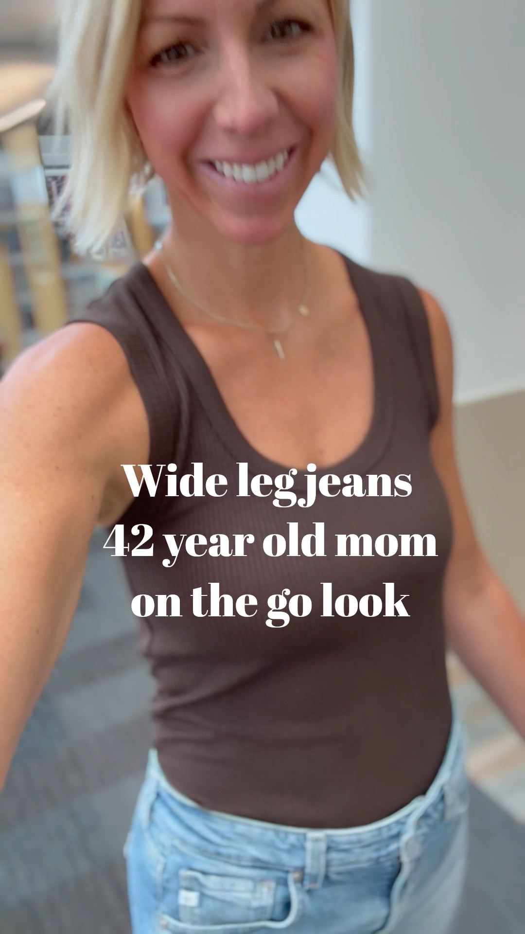 My 42 year old mom on the go look= wide leg jeans that feel like sweats, elevated tank, chic sneakers + my fav lady like handbag 👏🏻
These jeans are a lower/mid rise, which I’m loving the comfort fit of & they fit true to size 

#LTKOver40 #LTKMidsize #LTKSeasonal