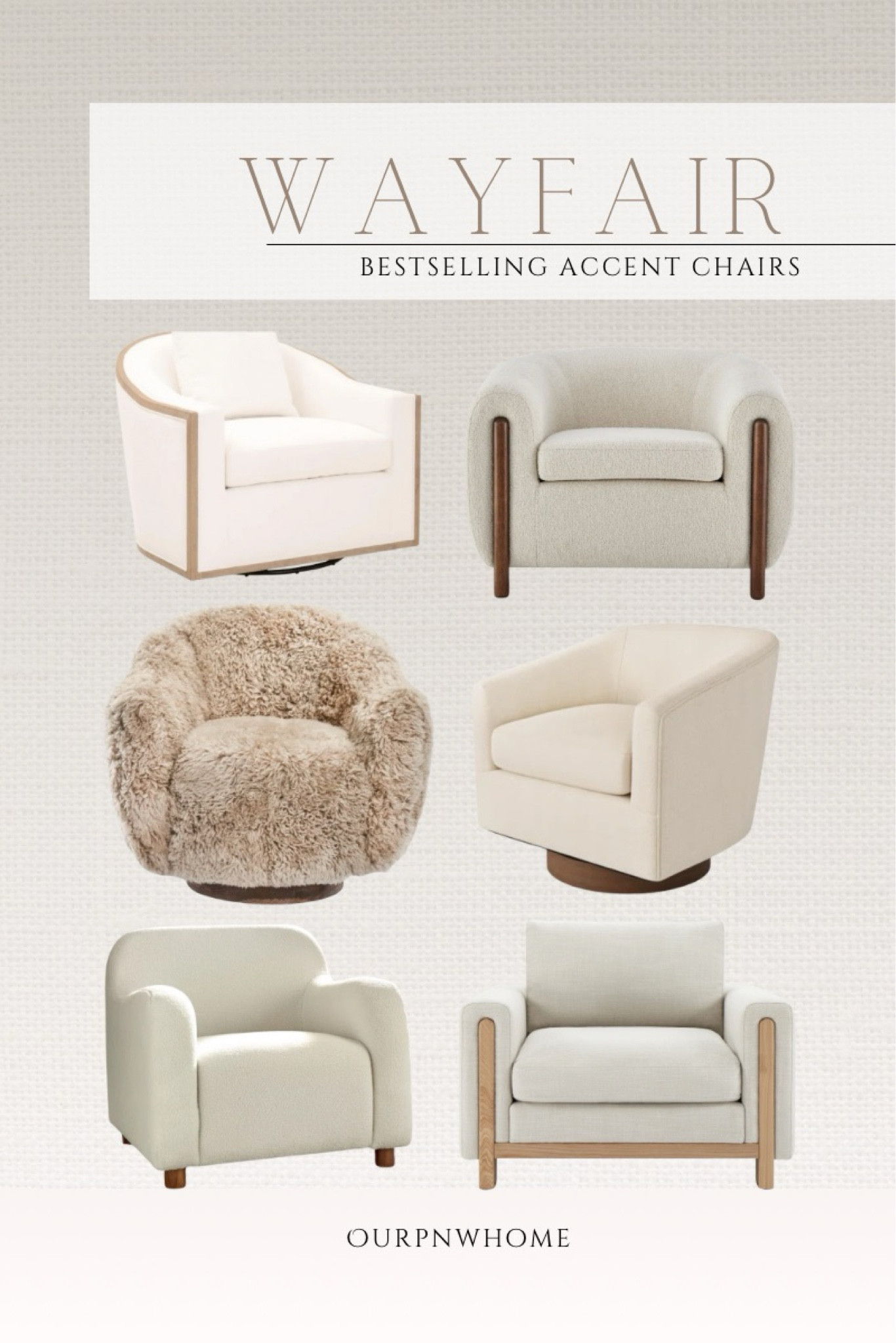 Bestselling Wayfair Accent Chairs!

Neutral home, neutral armchair, white accent chair, swivel chair, faux sheepskin chair, tub chair, living room furniture, neutral furniture, modern armchair, tan armchair, brown armchair, ivory chair, off white chair

#LTKSeasonal #LTKStyleTip #LTKHome
