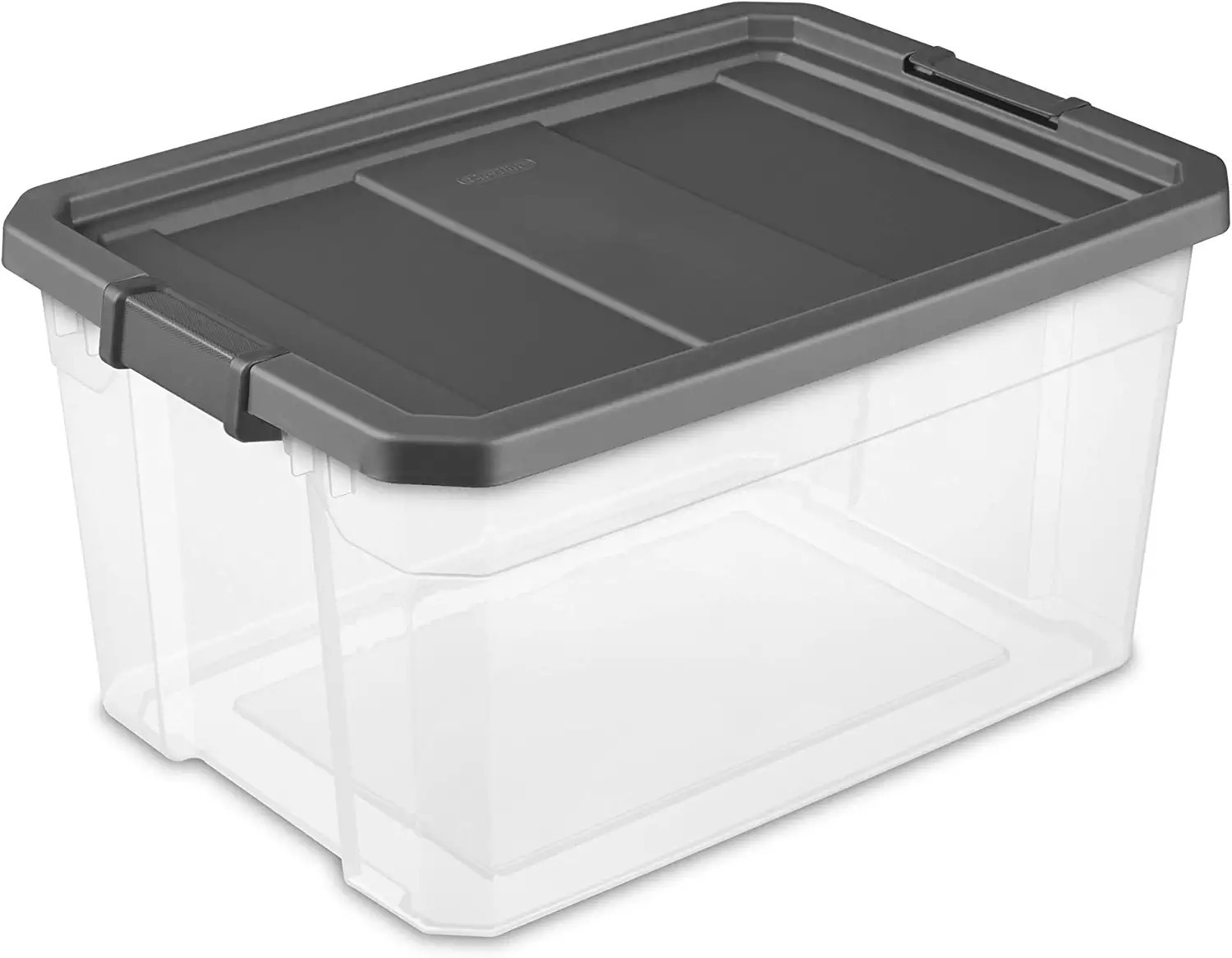 Sterilite 76 Quart Clear Plastic Modular Stacker Storage Bin Tote Container with Latching Lid, Cl... | Amazon (US)
