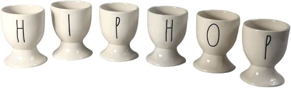 HIP HOP set of 6 Ceramic Egg cups/Holder Farmhouse Decor | Amazon (US)