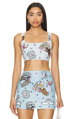 Oceanus Vegas Crop Top in Blue from Revolve.com | Revolve Clothing (Global)