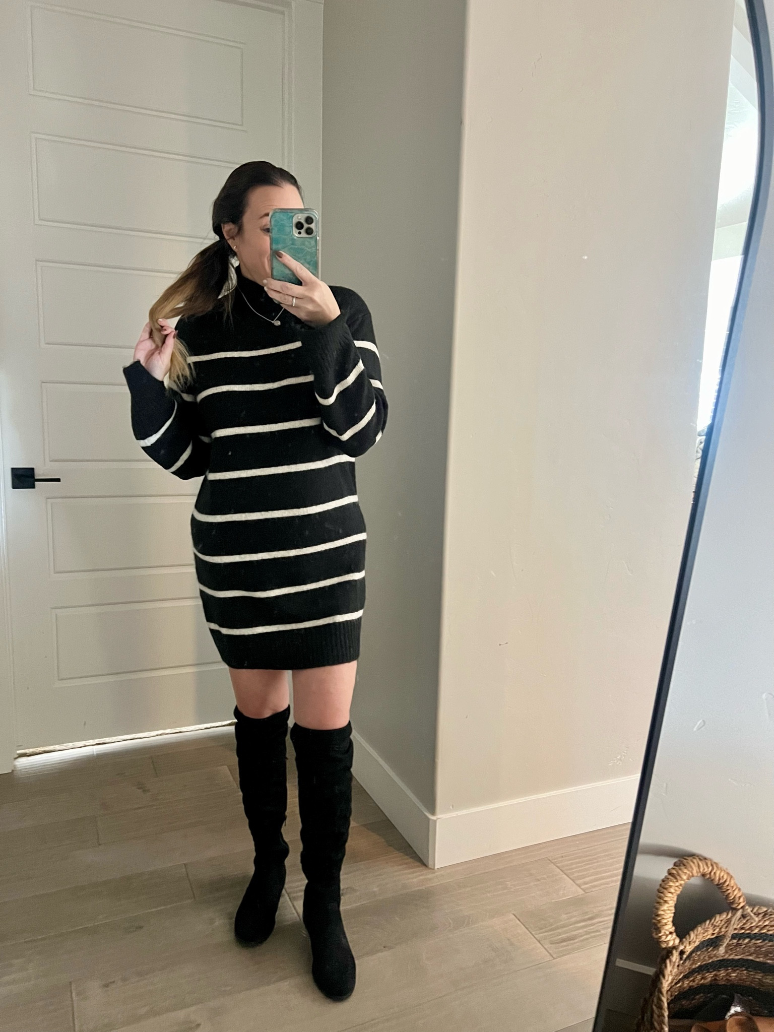 Thanksgiving outfit idea. Thanksgiving dress. Fall dress. Fall fashion. Family photos. Over the knee boots. Fall dresses. Winter dress. Sweater dress. Sweater dresses. Winter dresses. Fall date night. Fall date night outfit. Winter date night outfit idea. Over the knee boot outfit. Sweater dress outfit. H&M outfit  

#LTKover40 #LTKmidsize #LTKstyletip