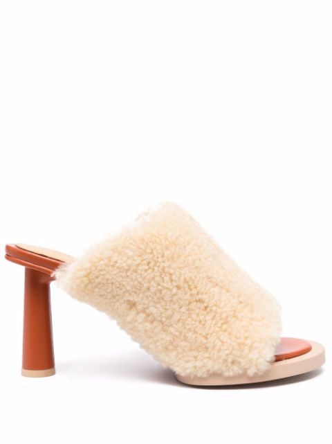 shearling heeled mules | Farfetch (US)