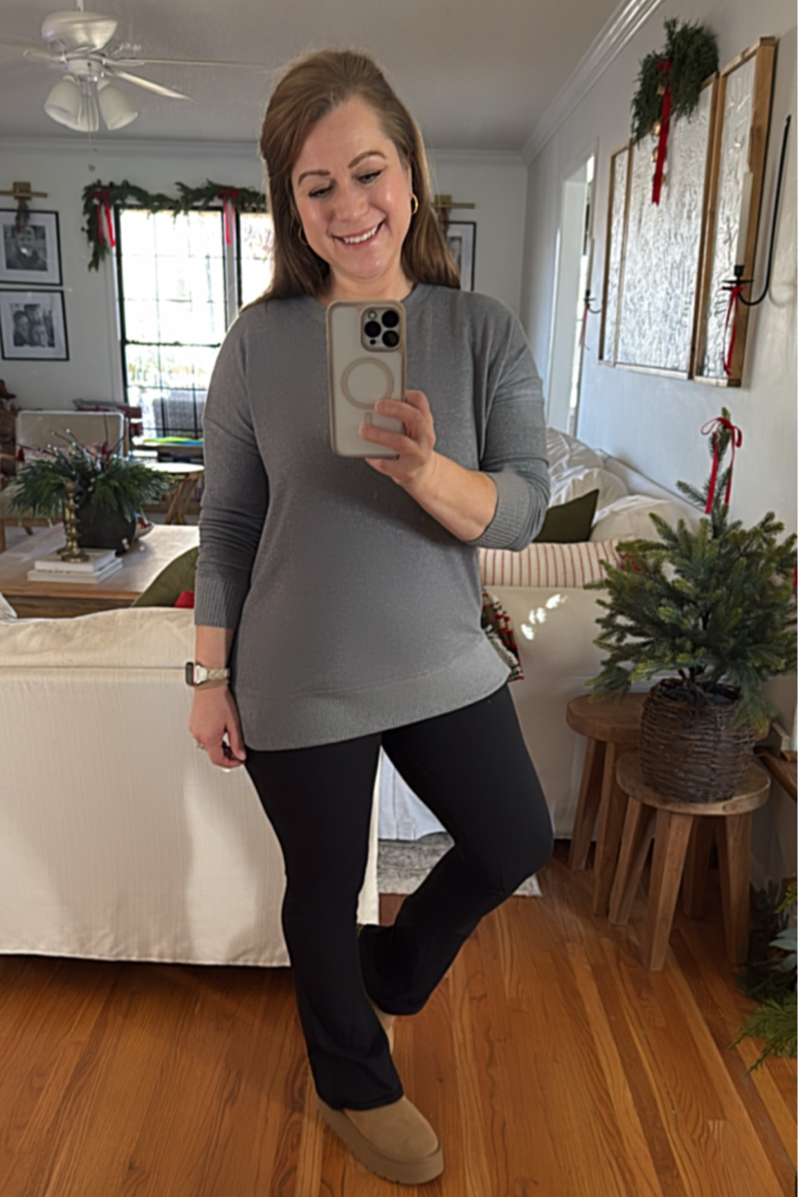 OOTD
Todays outfit of the day 

Flare leggings (come in 3 lengths)
Knit sweater 
Platform booties 

#LTKSeasonal #LTKFindsUnder50 #LTKMidsize