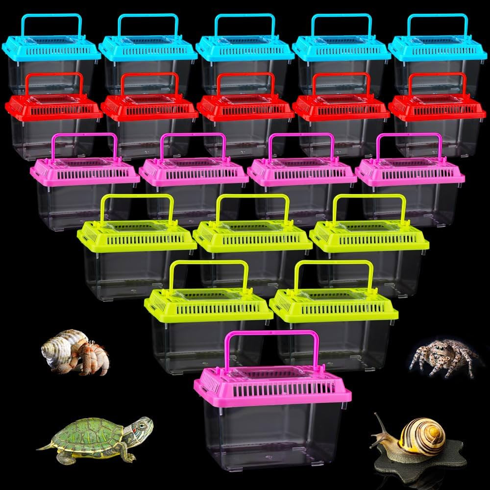 20 Pack Small Plastic Reptile Carrier Tarantula Enclosure Snake Breeding Box Hatching Container f... | Amazon (US)