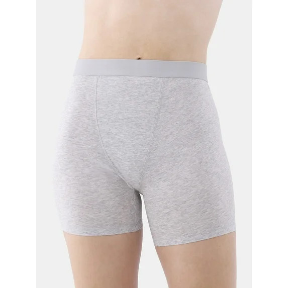No Boundaries Cotton Stretch Ribbed Boxer Shorts, Women's XS-3XL | Walmart (US)