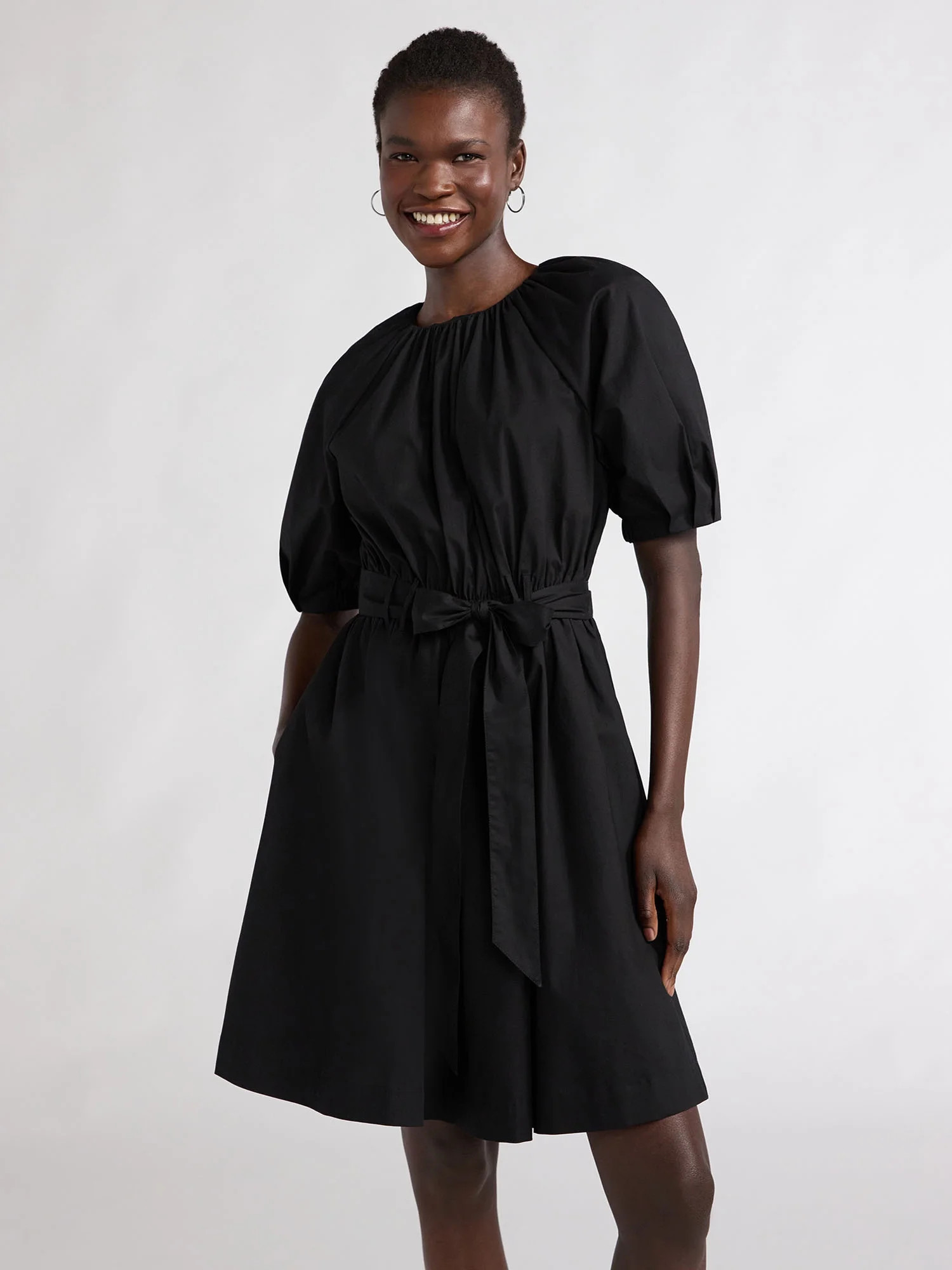 Scoop Women’s Fit and Flare Mini Dress with Puff Sleeves, Sizes XS-XXL - Walmart.com | Walmart (US)