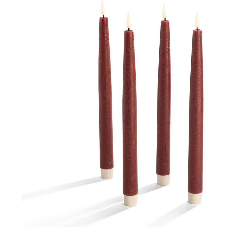 Red Flameless Taper Candles with Remote - 11 Inch LED Candlesticks, Realistic 3D Flame with Wick,... | Walmart (US)