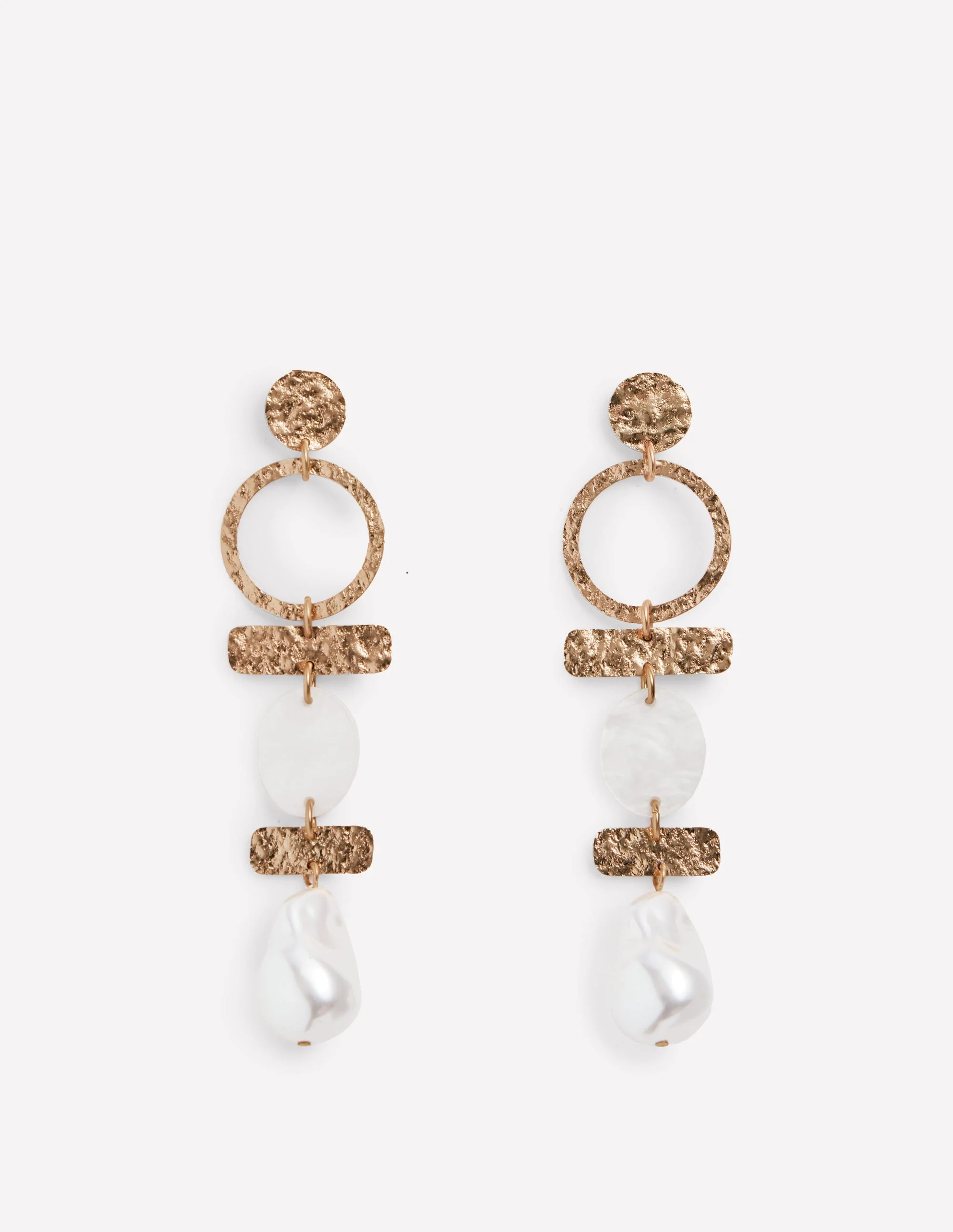 Statement Drop Earrings-Gold Colour/ Faux Pearl | Boden (US)