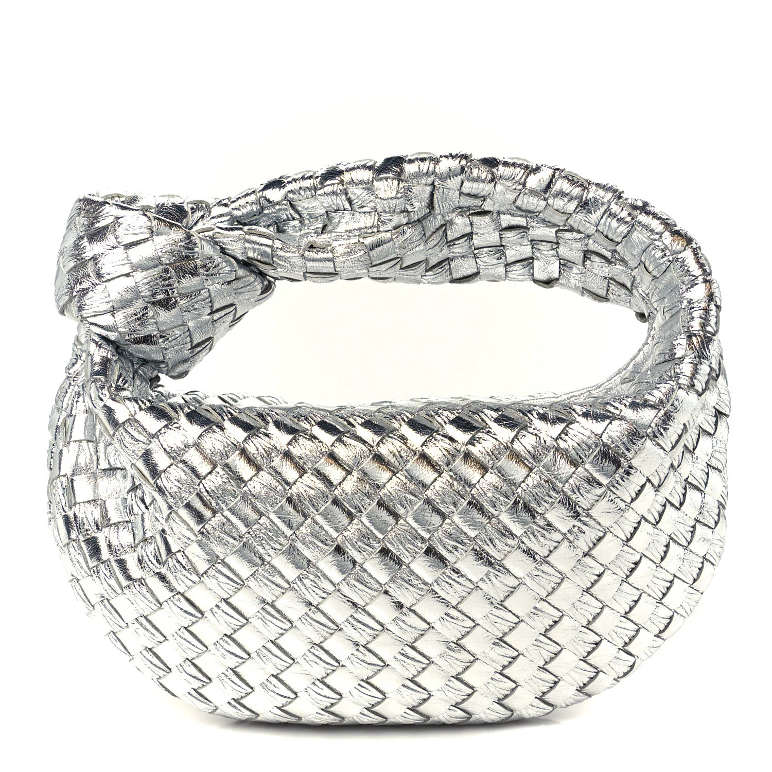 Metallic Nappa Intrecciato Mini Jodie Silver | FASHIONPHILE (US)