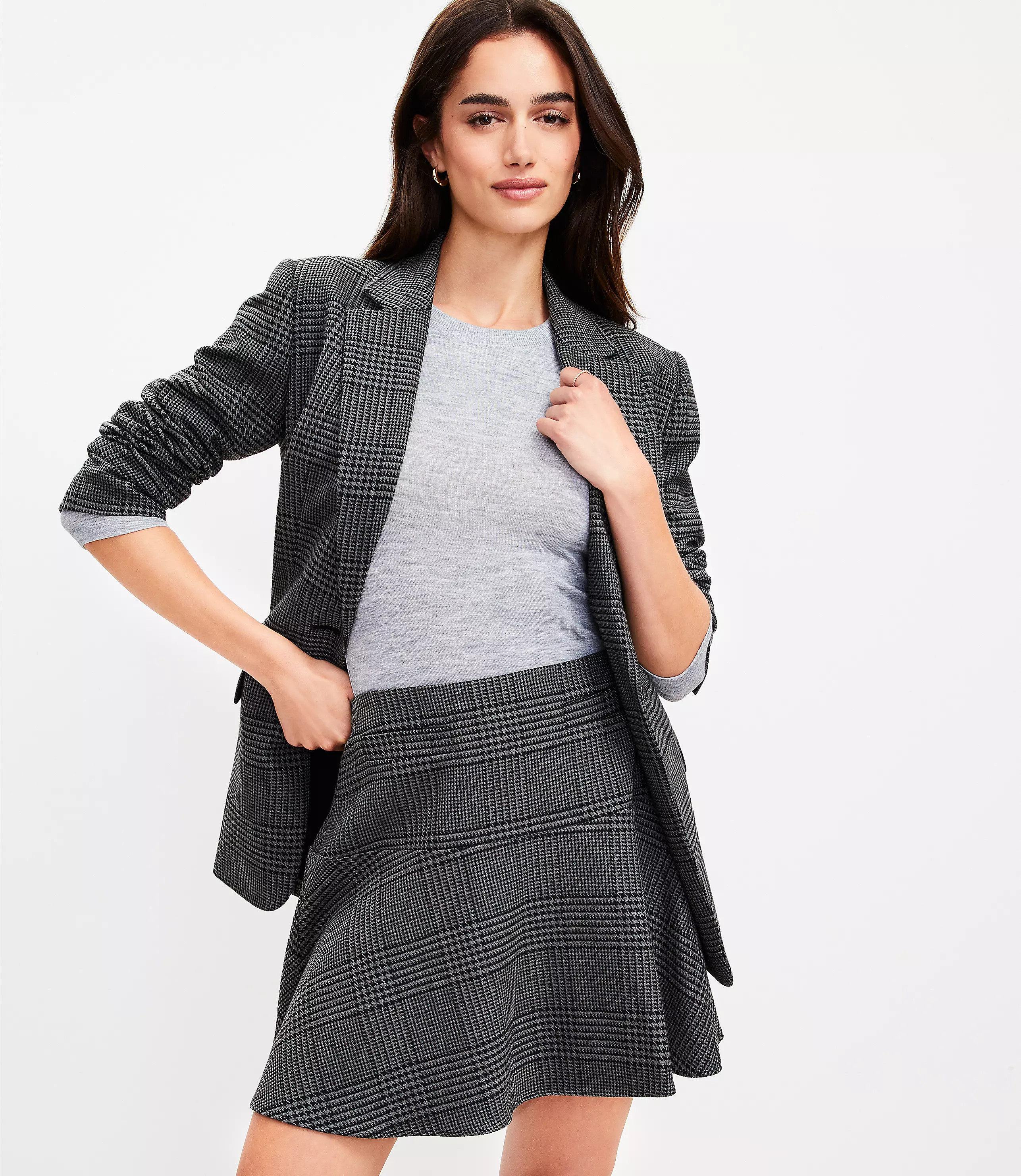 Plaid Flounce Mini Skirt | LOFT