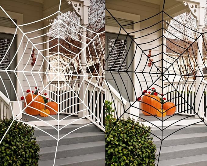 Amazon.com : MyoGrip Halloween Decorations 2 Pack Halloween Giant Spider Web Decoration Set, 9Ft ... | Amazon (US)