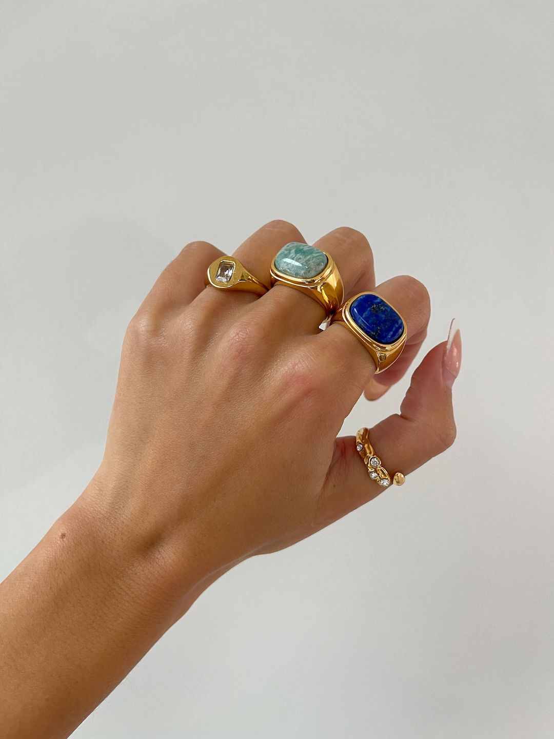 Gemstone Ring, Chunky Gold Rings, Statement Ring Irregular Chunky Gemstone Ring, Thick Agate Ring... | Etsy (US)