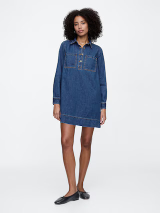 Relaxed Denim Shirtdress | Gap Factory
