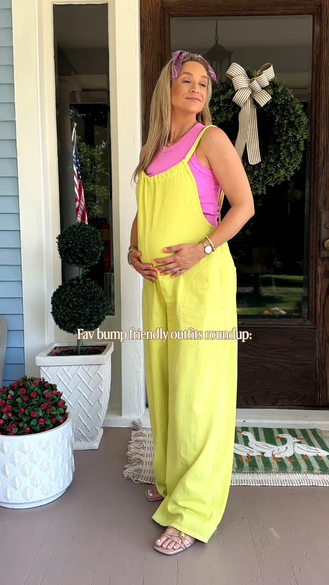 Favorite bump friendly outfits roundup! Wearing a medium in almost everything, but a small in the free people overalls and FP Quinn pants

#LTKBump