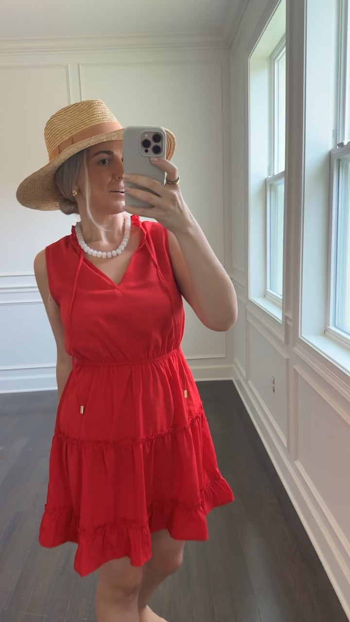 Red dress summer moment ❤️🤍 Heading to my mom’s for a Mother’s Day pool party and this Amazon look is giving effortless coastal chic, Palm Beach energy, and timeless summer style. This flowy red mini dress is lightweight, flattering, bump-friendly, vacation-ready, and perfect for everything from pool parties to beach vacations, summer dinners, Memorial Day, Fourth of July, resort wear, cruise outfits, and throw-on-and-go summer days. Paired it with my favorite woven sun hat and simple accessories for that classic old money inspired summer look without the designer price tag.

If you’re searching for Amazon fashion finds, affordable summer dresses, vacation outfits, pool party outfits, classic feminine style, resort wear, coastal grandmother aesthetic, patriotic summer outfits, red sundresses, casual chic dresses, beach vacation style, Florida summer outfits, or elevated Amazon looks for less — this one is SO good 🤍

#LTKgrwm #LTKdayinmylife #LTKSaleAlert