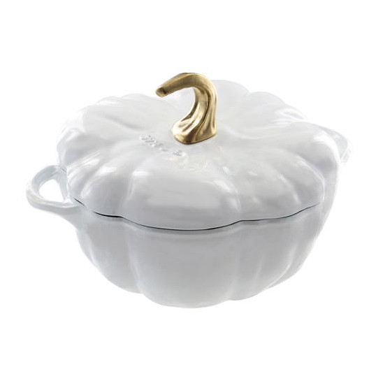 Staub Pumpkin Dutch Oven, 3.5 qt. in White/Gold | Sur La Table