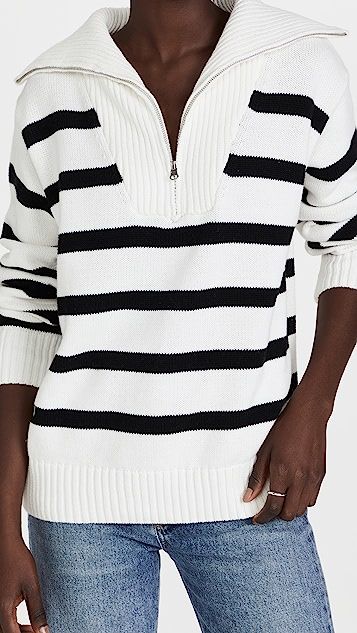 Striped Knit Zip Pullover | Shopbop