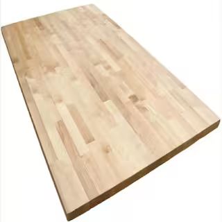 6 ft. L x 25 in. D Unfinished Birch Butcher Block Countertop in With Standard Edge | The Home Depot