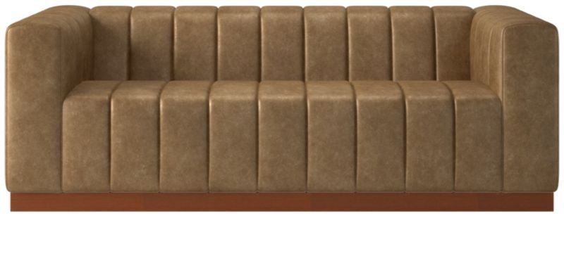 Forte 81" Channeled Saddle Leather Sofa + Reviews | CB2 | CB2