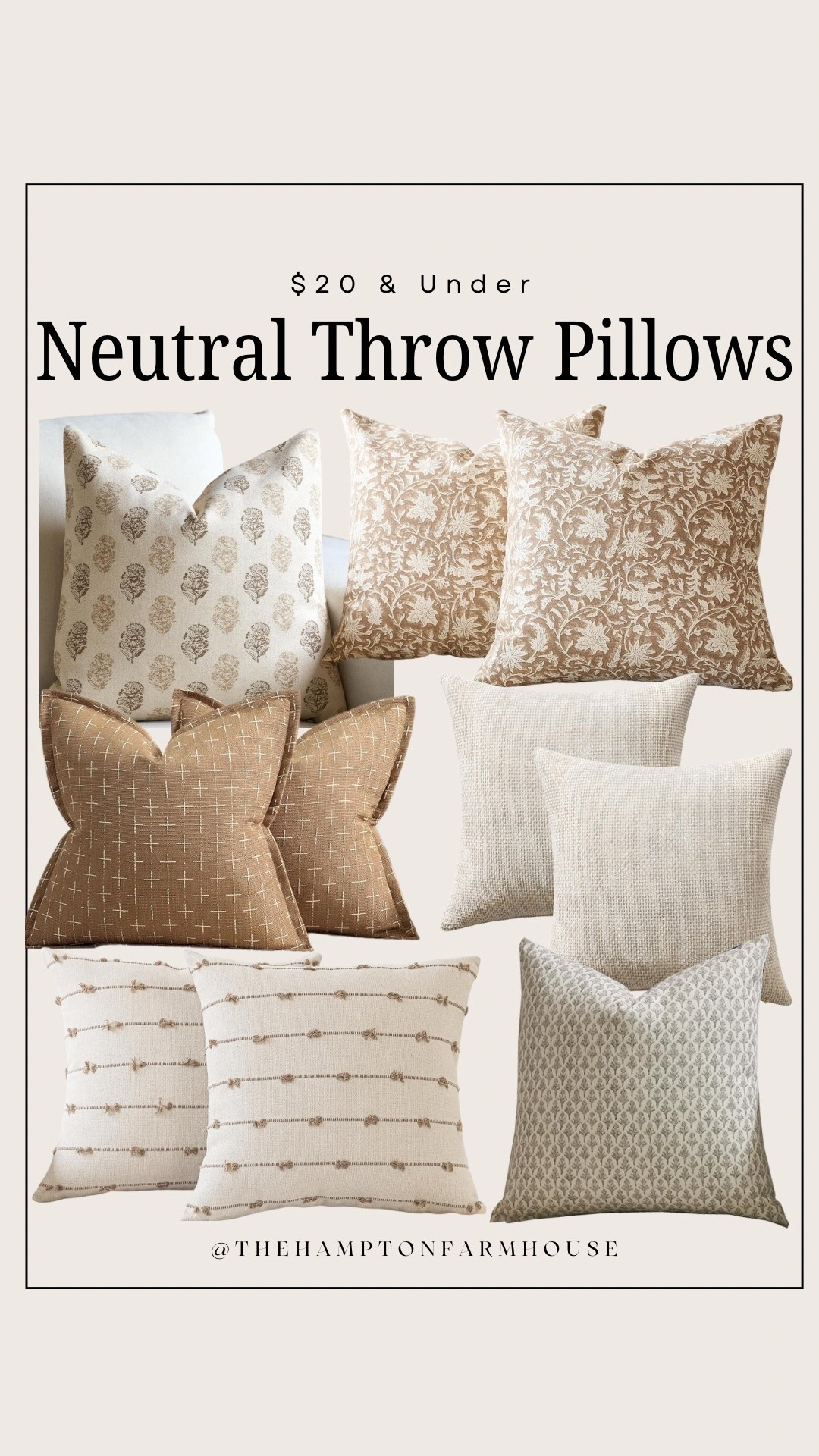 ⚡️Neutral Throw Pillows $20 & Under! 

#LTKHome #LTKFamily #LTKStyleTip