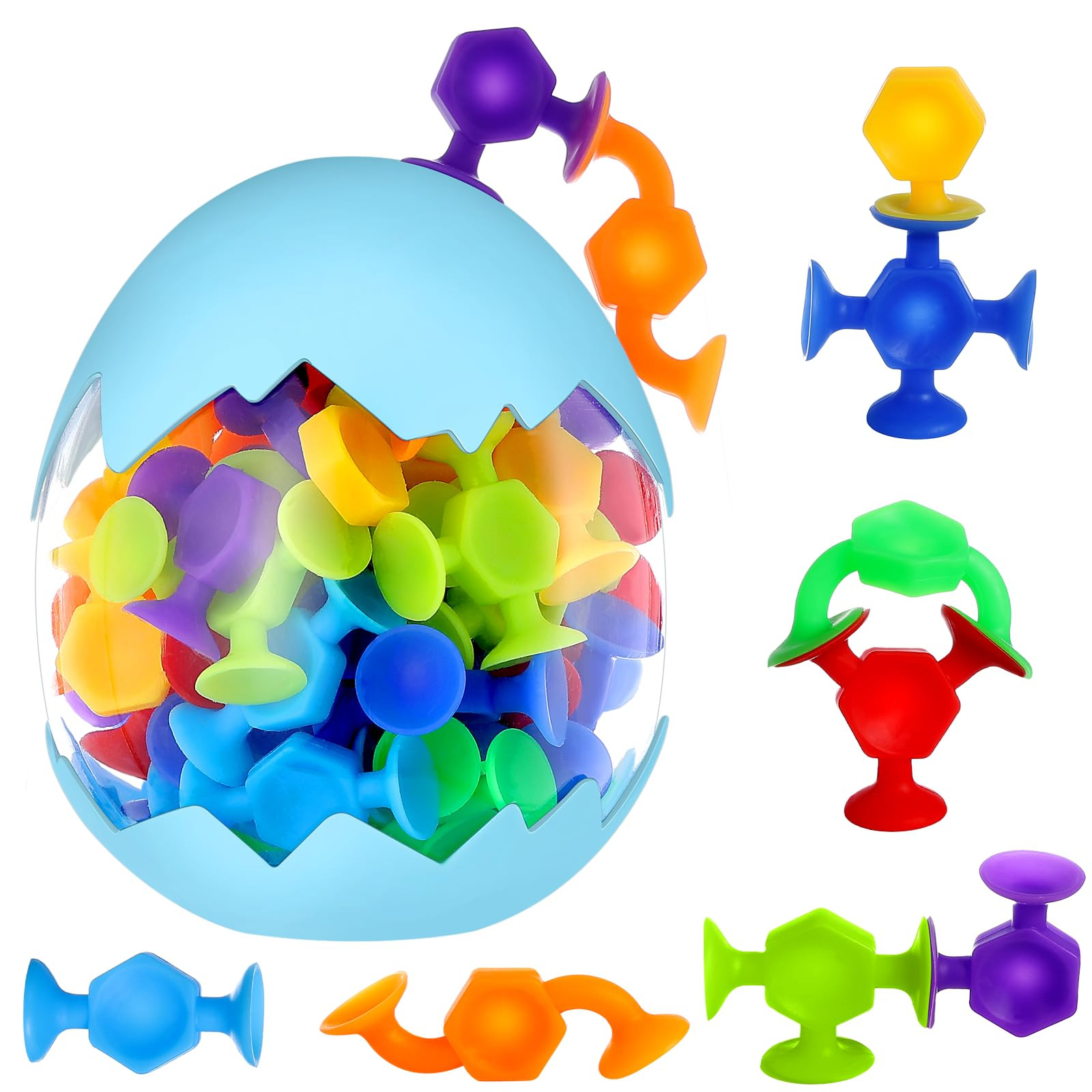 Zeawavsl 48 Stück Saugnapf Spielzeug Kinder, Montessori Spielzeug ab 3 Jahre Badewannen Spielzeu... | Amazon (DE)