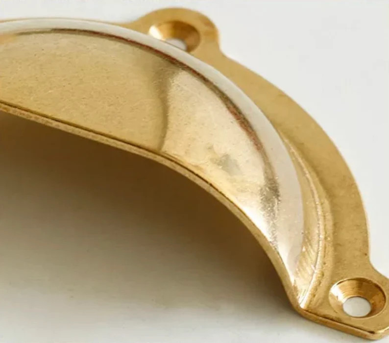 Brass Half Moon Shell Handles | Kitchen Handle | Drawer Handle | Etsy (US)