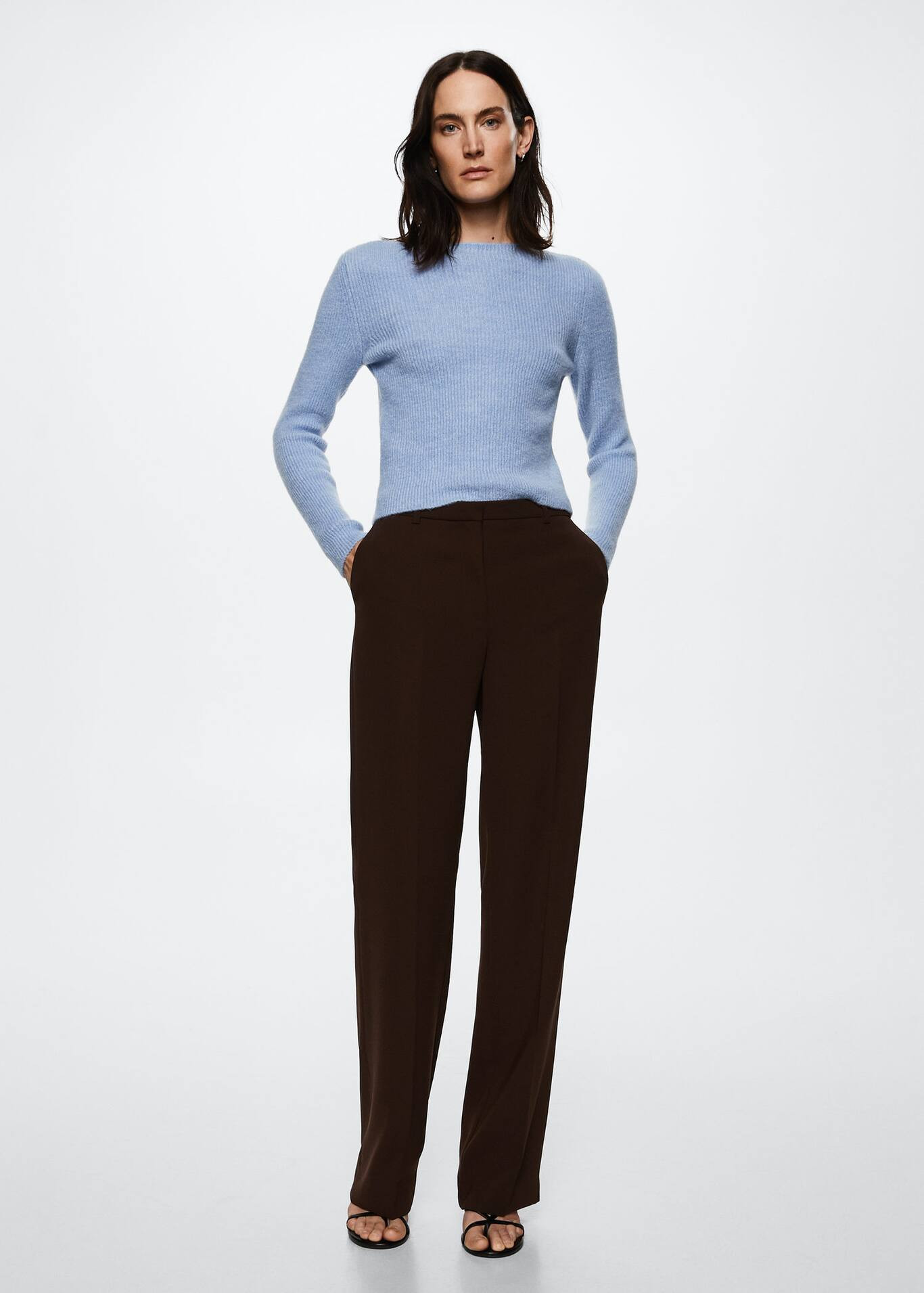 Boat-neck knitted sweater | MANGO (US)