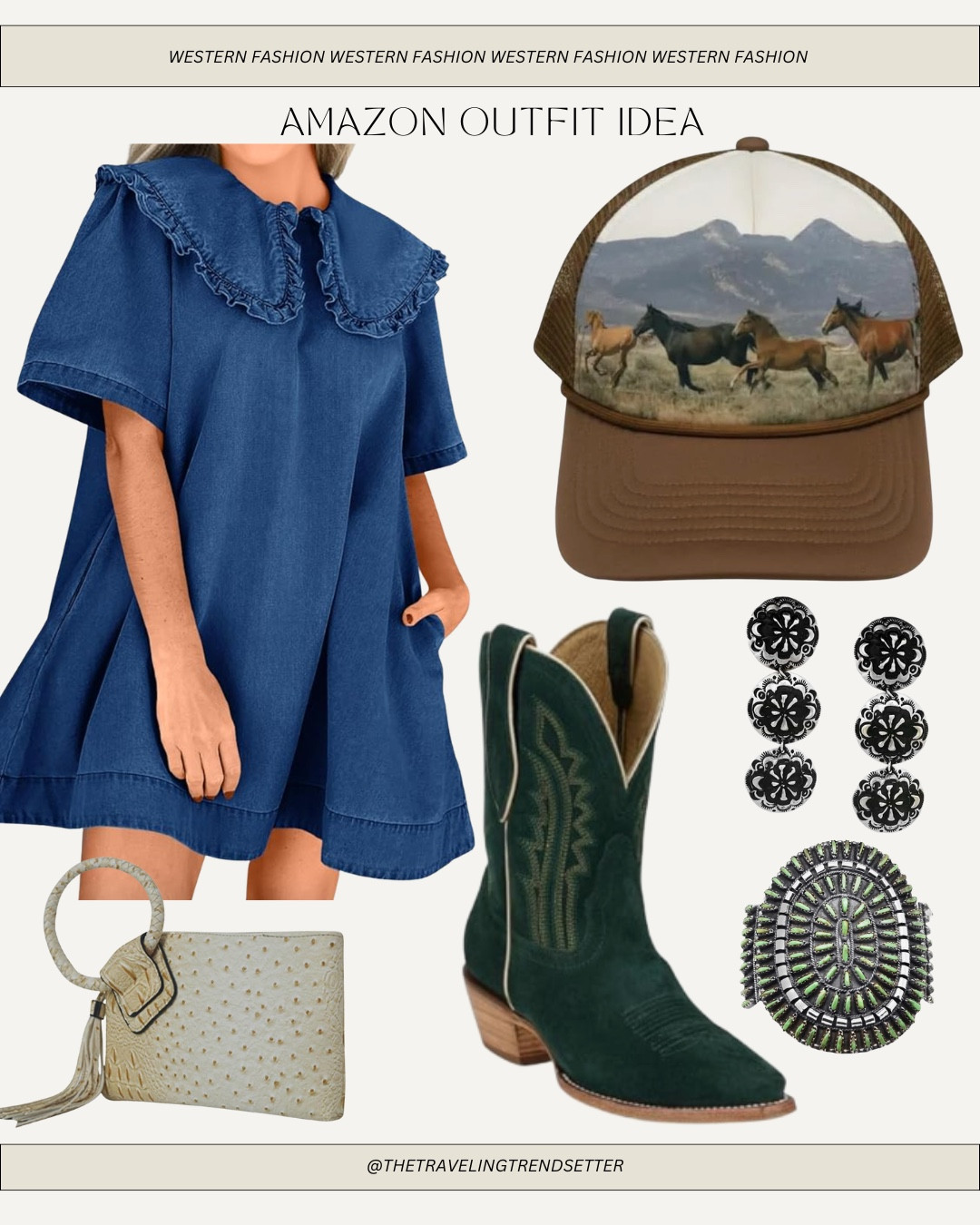 Western fashion outfit idea from Amazon  - country concert outfit idea - denim rodeo cowgirl horse girl 

#LTKdayinmylife #LTKootd #LTKgrwm