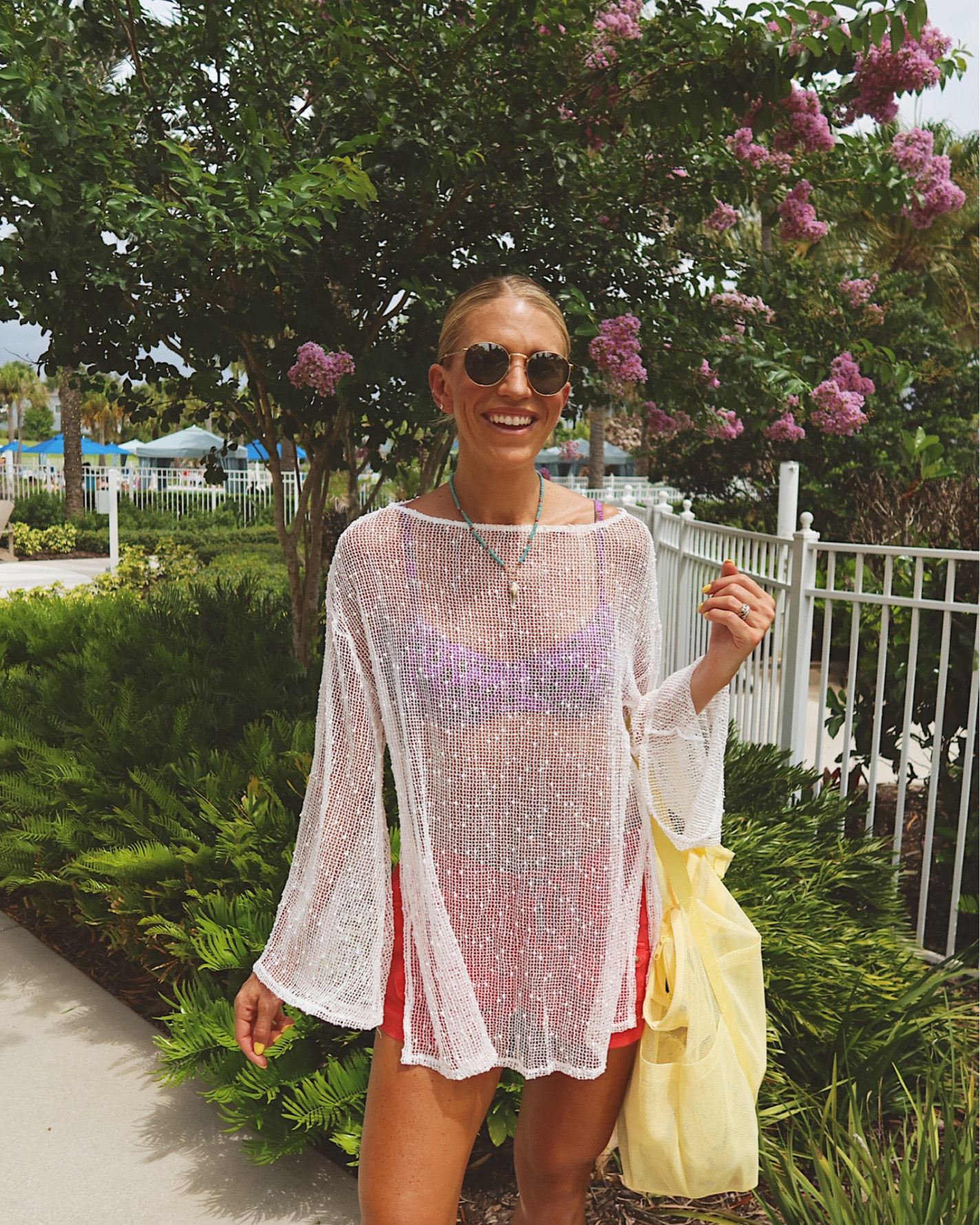 My pool day OOTD! ☀️ Loving mixing in bright colors, and these jelly flip flops from Abercrombie are so good!

#LTKootd #LTKmomlife #LTKSwim
