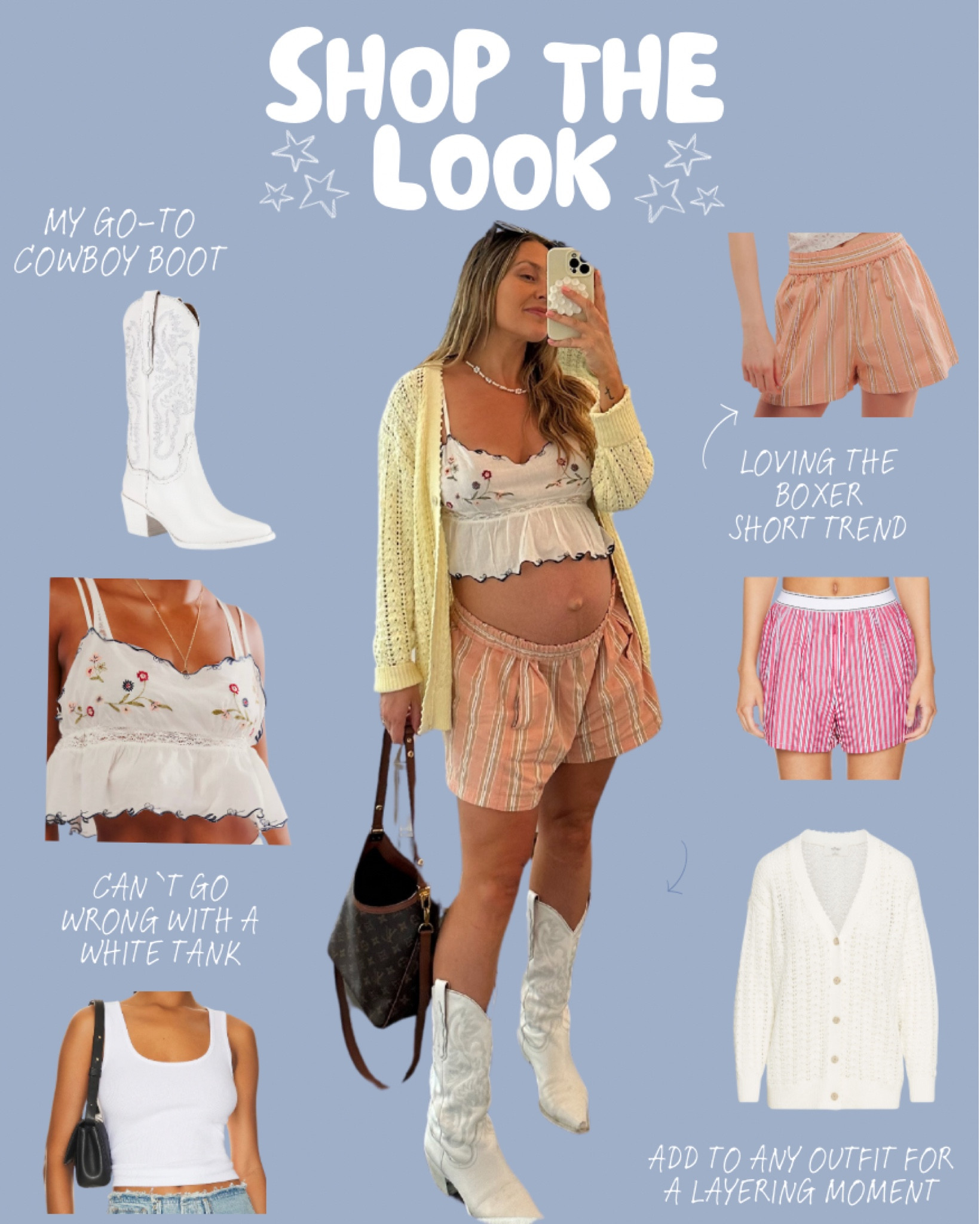 loving the boxer short trend! I paired mine with cowboy boots for a fun look 🩷👜😎

#LTKbump #LTKSeasonal #LTKstyletip
