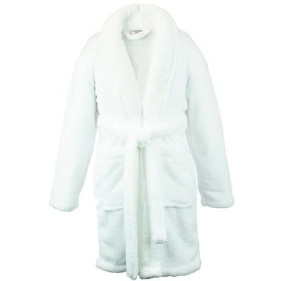 BC BARE COTTON Shawl Robe Microfiber Plush Fleece Bathrobe - White - Small (3-6 Years) | Target