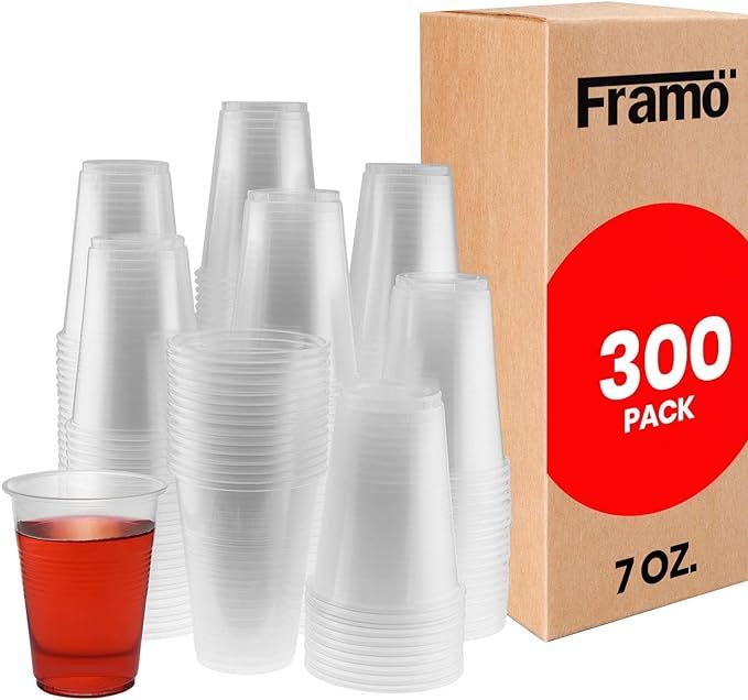 7 Oz Clear Disposable Plastic Cups by Framo, For Any Occasion, Ice Tea, Juice, Soda, and Coffee G... | Amazon (US)