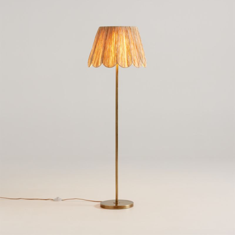 Greta Scalloped Raffia Floor Lamp + Reviews | Crate & Kids | Crate & Barrel