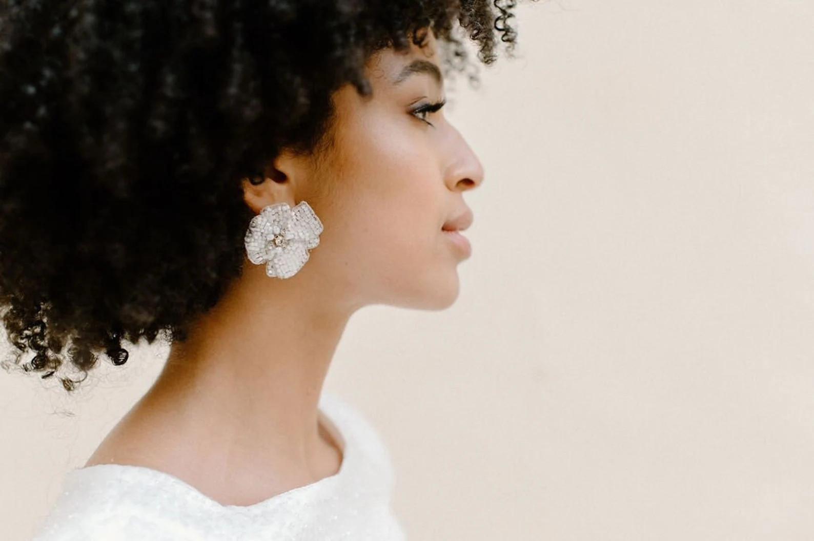 ORTEGA Floral Beaded Earrings, Bridal Earrings, Gift for Her, Large Earrings, Flower Earrings, We... | Etsy (US)